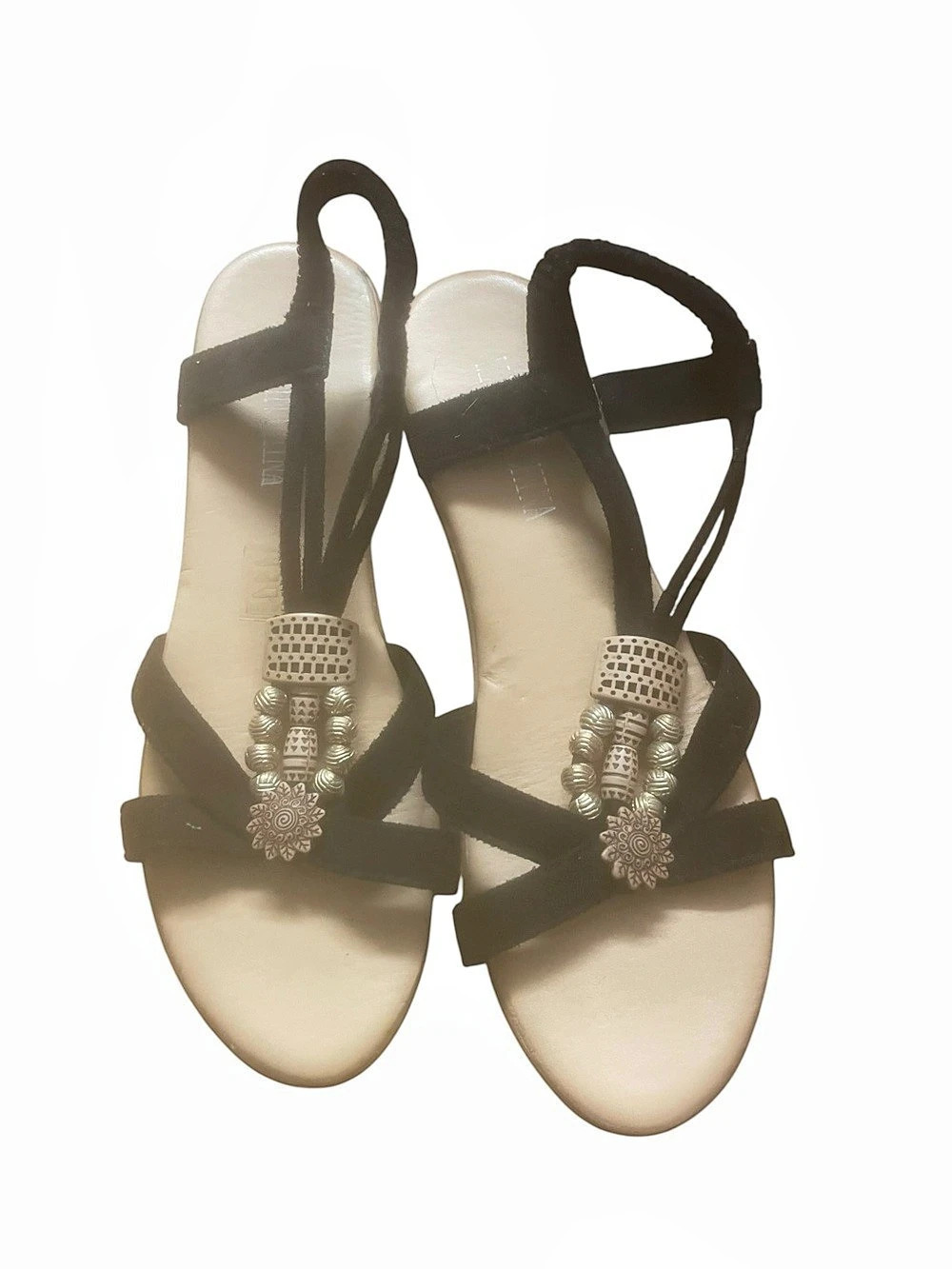 Embellished Black Sandals excellent condition size 8 excellent